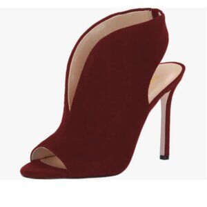 YDN Wine Chic Slingback Peep Toe High Heel Sandals Ankle Boots Cutout Shoe
